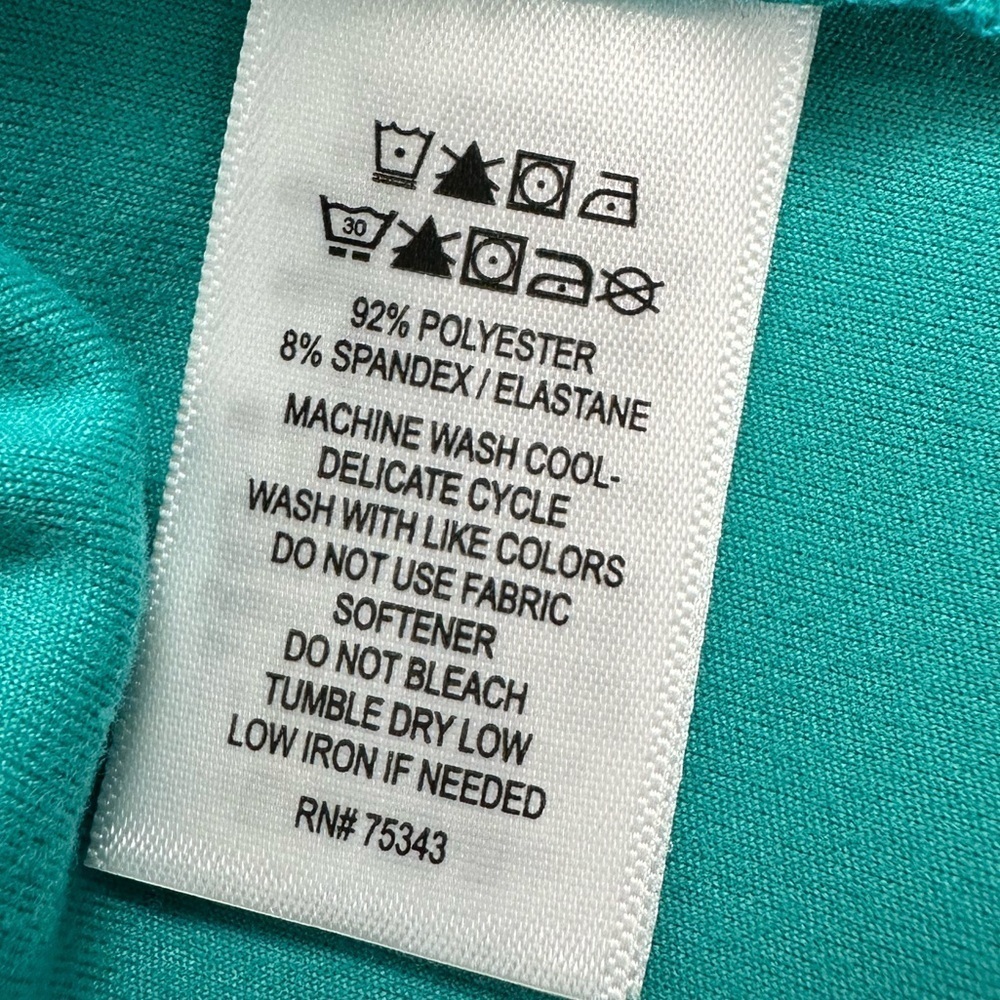 Rorie Whelan Golf Quarter Zip Long Sleeve UPF Pullover Dry Wicking Aqua Teal XXL - Picture 8 of 9